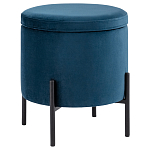 Синий пуф на черных ножках SANJAY варинант исполнения - 1 | Loft Concept в Грозном