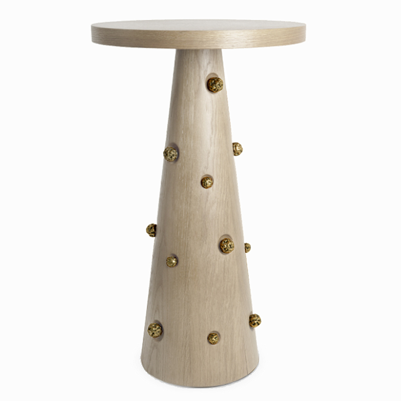 Приставной столик Okinawa Gray Side table Бежевый Золотой в Грозном | Loft Concept 