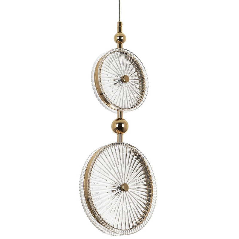 Подвесной светильник с круглым плафоном из рельефного стекла Peony Glass Gold Hanging Lamp Прозрачный Глянцевое золото Подвесной светильник с круглым плафоном из рельефного стекла Peony Glass Gold Hanging Lamp Прозрачный Глянцевое золото в Грозном | Loft Concept