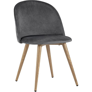 Стул Miruna Chair Спинка Ромбы Серый Велюр