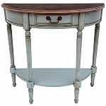Полукруглая консоль в стиле прованс светло-бирюзовая Margery Provence Console варинант исполнения - 1 | Loft Concept в Грозном