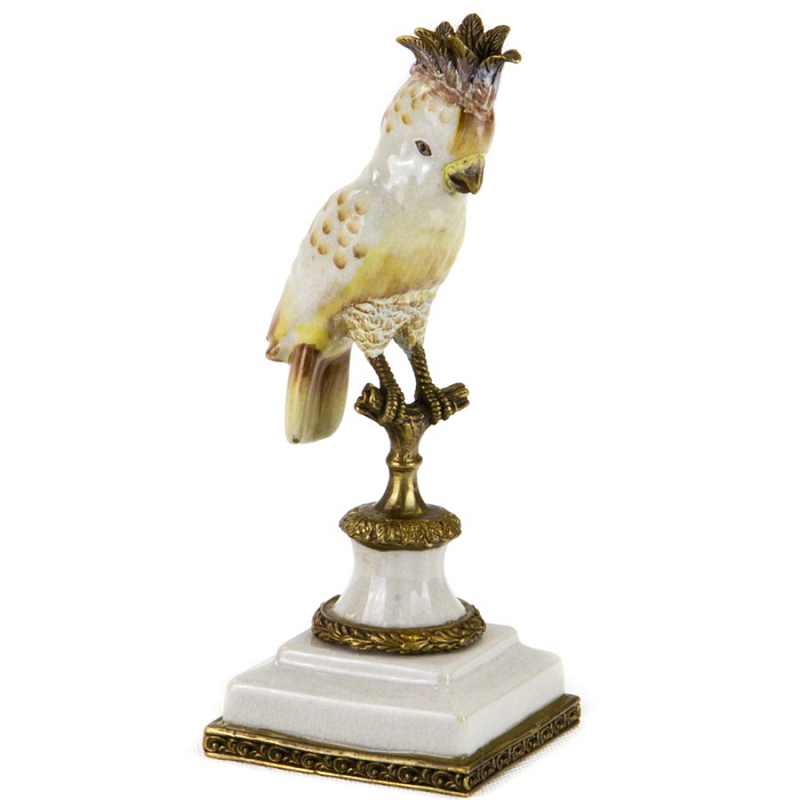 Статуэтка White Crested Parrot Белый Бронза Статуэтка White Crested Parrot Белый Бронза в Грозном | Loft Concept