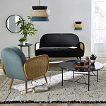 Бра с плетеным декором из ротанга Bonnie Wicker Blue Wall Lamp варинант исполнения - 4 | Loft Concept в Грозном