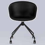 Офисное кресло из пластика с мягким сиденьем Eggshell Black варинант исполнения - 4 | Loft Concept в Грозном