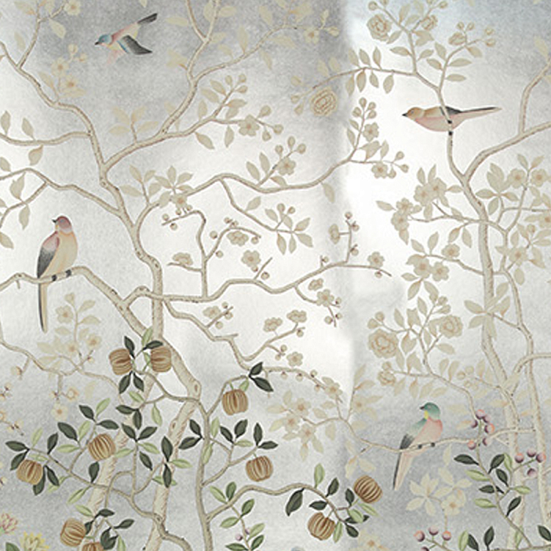 Обои ручная роспись Temple Newsam White Gold gilded silk Обои ручная роспись Temple Newsam White Gold gilded silk в Грозном | Loft Concept