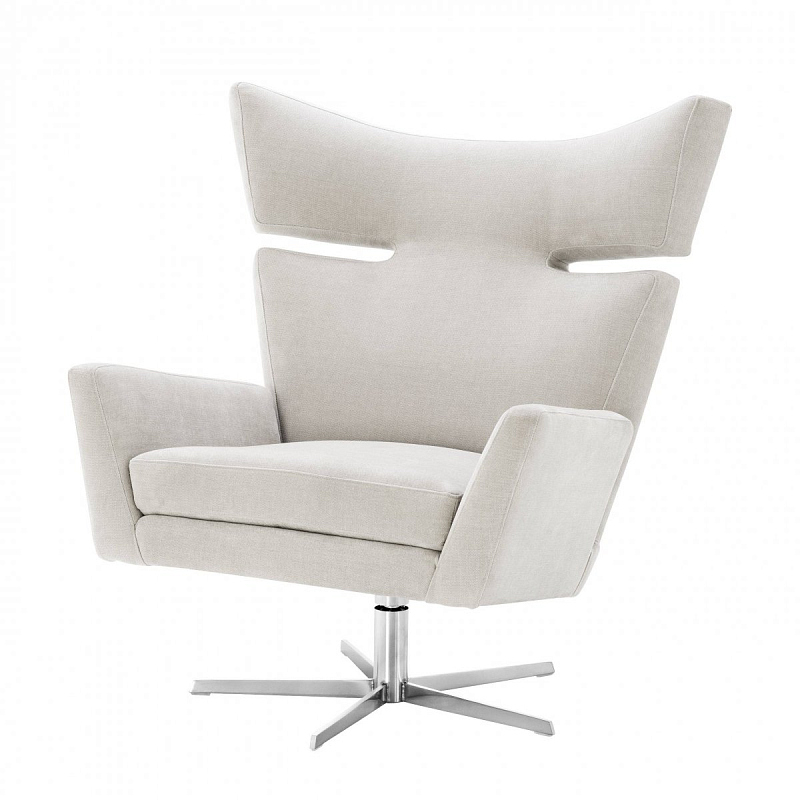 Кресло Eichholtz Swivel Chair Eduardo Никель Молочный Кресло Eichholtz Swivel Chair Eduardo Никель Молочный в Грозном | Loft Concept