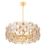 Люстра круглая золотого цвета с круглыми хрустальным элементами Solyria варинант исполнения - 6 | Loft Concept в Грозном