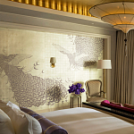 Обои ручная роспись в стиле Арт-деко Whistler Peacocks Special Colourway on 12 Carat White Gold gilded silk варинант исполнения - 1 | Loft Concept в Грозном