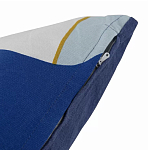 Подушка декоративная хлопковая синего цвета с абстрактным принтом Elysian Flow Azure варинант исполнения - 4 | Loft Concept в Грозном