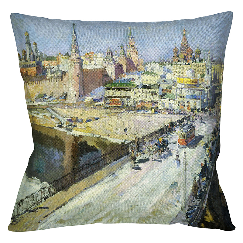 Подушка декоративная Москворецкий мост Impressionism in Art Мульти Бежевый Подушка декоративная Москворецкий мост Impressionism in Art Мульти Бежевый в Грозном | Loft Concept