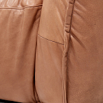 Трехместный диван с кожаной обивкой коричневый Coste Leather Sofa варинант исполнения - 7 | Loft Concept в Грозном