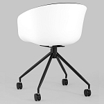 Офисное кресло из пластика с мягким сиденьем Eggshell Black варинант исполнения - 6 | Loft Concept в Грозном