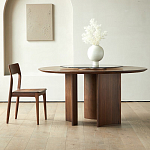 Стол обеденный круглый с двойной столешницей Walnut Wood Table варинант исполнения - 9 | Loft Concept в Грозном