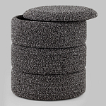 Пуф Three Gray в ткани букле серого цвета варинант исполнения - 2 | Loft Concept в Грозном