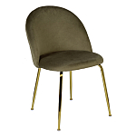 Стул велюровый хаки на золотистых металлических ножках Vendramin Chair варинант исполнения - 2 | Loft Concept в Грозном