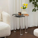 Дизайнерский журнальный стол с фигурной столешницей на 3-х прозрачных ножках Rahakif варинант исполнения - 4 | Loft Concept в Грозном