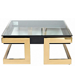Стол журнальный квадратный с стеклянной столешницей Alonso Glass варинант исполнения - 1 | Loft Concept в Грозном