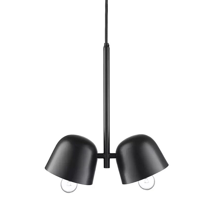 Подвесной светильник черный с 2-мя плафонами Pendant lamp Black Черный Подвесной светильник черный с 2-мя плафонами Pendant lamp Black Черный в Грозном | Loft Concept