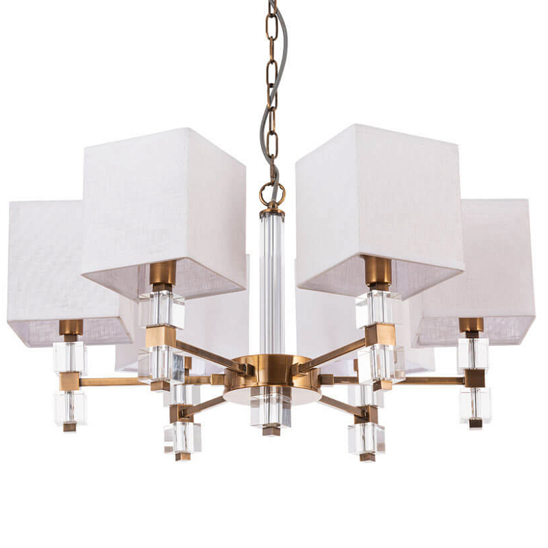 Люстра Tradonico Chandelier Brass Белый Бронза Прозрачный Люстра Tradonico Chandelier Brass Белый Бронза Прозрачный в Грозном | Loft Concept