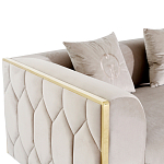 Диван двухместный  бежевый с золотым каркасом Bertrude варинант исполнения - 2 | Loft Concept в Грозном