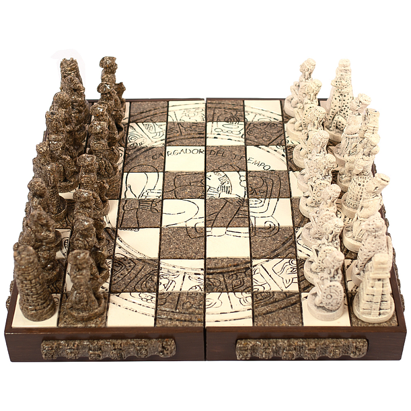 Шахматы из камня Cargador del Tiempo Chess Мексика ручная работа Коричневый Бежевый Шахматы из камня Cargador del Tiempo Chess Мексика ручная работа Коричневый Бежевый в Грозном | Loft Concept
