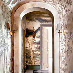 Обои ручная роспись Bamboo River Blossom Original colourway on Deep Rich Gold gilded paper with pearlescent antiquing варинант исполнения - 2 | Loft Concept в Грозном