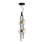 Подвесной светильник с черным основанием и золотистым декором Bruno Duo варинант исполнения - 2 | Loft Concept в Грозном