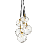 Подвесной светильник с шестью прозрачными стеклянными шарообразными плафонами Hinkley варинант исполнения - 1 | Loft Concept в Грозном
