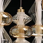 Люстра с плафонами из прозрачного и янтарного стекла в виде шаров и ромбов Gabriel Scott Luna варинант исполнения - 11 | Loft Concept в Грозном