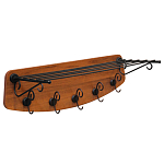 Вешалка настенная с металлической полкой и 5-ю черными крючками Noble Branches варинант исполнения - 1 | Loft Concept в Грозном