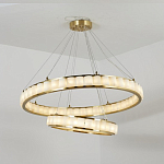 Люстра с 2-мя кольцами из натурального камня с регулируемыми плафонами Durability of Stone варинант исполнения - 3 | Loft Concept в Грозном