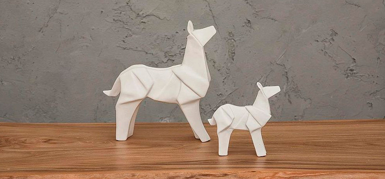 Фигурка в виде оригами керамическая белая собака White Dog Фигурка в виде оригами керамическая белая собака White Dog - Loft-Concept в Грозном