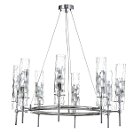 Люстра подвесная круглая с 8-ю цилиндрическими плафонами из стекла LIAISON варинант исполнения - 1 | Loft Concept в Грозном