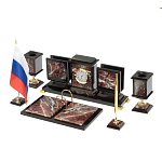 Настольный письменный набор из креноида и змеевика на бронзовых ножках Marble Accessory варинант исполнения - 2 | Loft Concept в Грозном