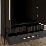 Шкаф платяной Primo с выдвижными ящиками шпон Темный орех варинант исполнения - 5 | Loft Concept в Грозном