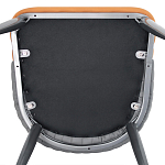 Стул оранжевый с высокой спинкой из искуственной кожи на серых металлических ножках Enigma Orange варинант исполнения - 5 | Loft Concept в Грозном