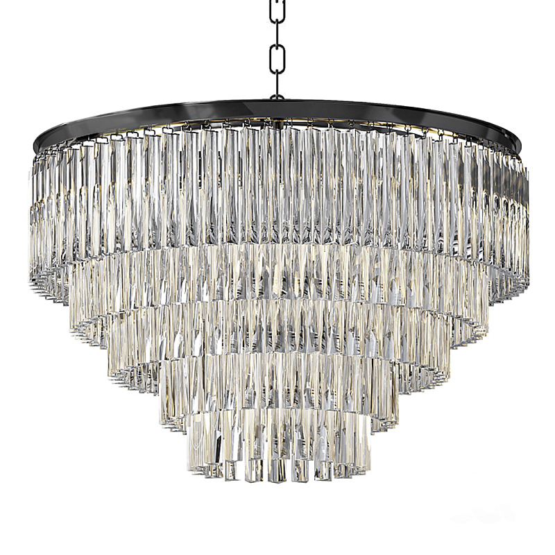 Люстра Odeon Clear Glass Fringe Chandelier -60 Черный в Грозном | Loft Concept 