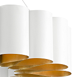 Люстра круглая фактурная в сочетании белого и золотого цвета Wide Stripes of Ribbon варинант исполнения - 1 | Loft Concept в Грозном