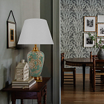 Настольная лампа бирюзовая с цветочным принтом Turquoise Flight варинант исполнения - 5 | Loft Concept в Грозном