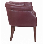 Кресло низкое из натуральной кожи на 4-х деревянных ножках из массива бука Chloe Leather Armchair vine варинант исполнения - 2 | Loft Concept в Грозном