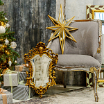 Зеркало настенное в ажурной раме золотого цвета с эффектом старины Classic Ornament Mirror варинант исполнения - 2 | Loft Concept в Грозном