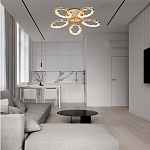 Потолочная люстра с 5-ю светодиодными лампами с золотистым каркасом Ring of Fire варинант исполнения - 1 | Loft Concept в Грозном