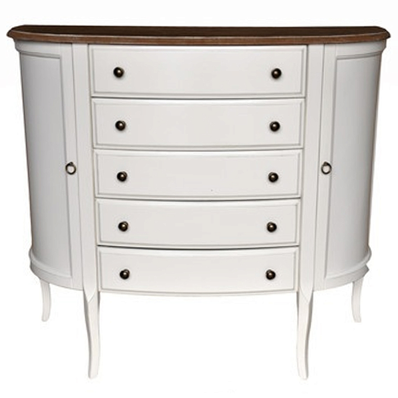 Комод полукруглый с ящиками и дверцами в стиле прованс Montmartre Provence Chest of Drawers Белый Орех Комод полукруглый с ящиками и дверцами в стиле прованс Montmartre Provence Chest of Drawers Белый Орех в Грозном | Loft Concept