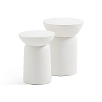 Приставной столик белого цвета Tori варинант исполнения - 4 | Loft Concept в Грозном