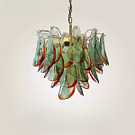 Люстра стеклянная с зелеными лепестками Green Leaf Fall варинант исполнения - 3 | Loft Concept в Грозном