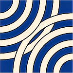 Дизайнерская плитка с узором Круги синяя варинант исполнения - 2 | Loft Concept в Грозном