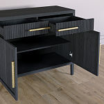 Буфет Primo с двумя ящиками и двумя фасадами Черный дуб варинант исполнения - 5 | Loft Concept в Грозном