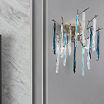 Бра с ветвистым каркасом из металла и подвесками из стекла Droplet Chandelier варинант исполнения - 1 | Loft Concept в Грозном