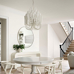 Люстра белая с несколькими ярусами деревянных палочек Bright Wooden Chandelier варинант исполнения - 6 | Loft Concept в Грозном