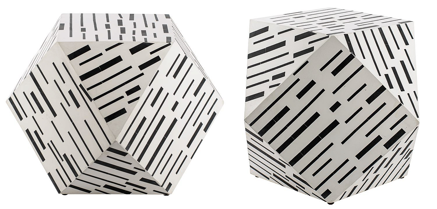 Табурет Black&white Indian Bone Inlay stool Табурет Black&white Indian Bone Inlay stool - Loft-Concept в Грозном